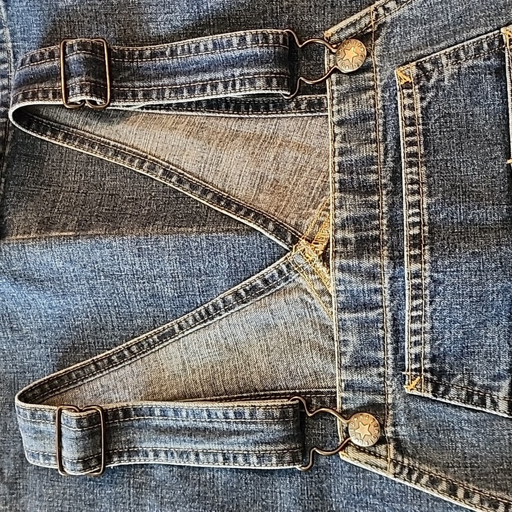 Old Navy Classic Blue Denim Flare Overalls, Size 16 - Picture 10 of 10